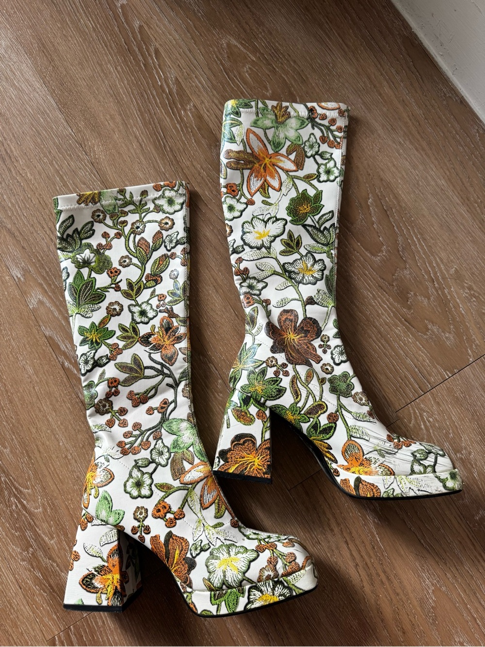 Floral Knee-High Boots
